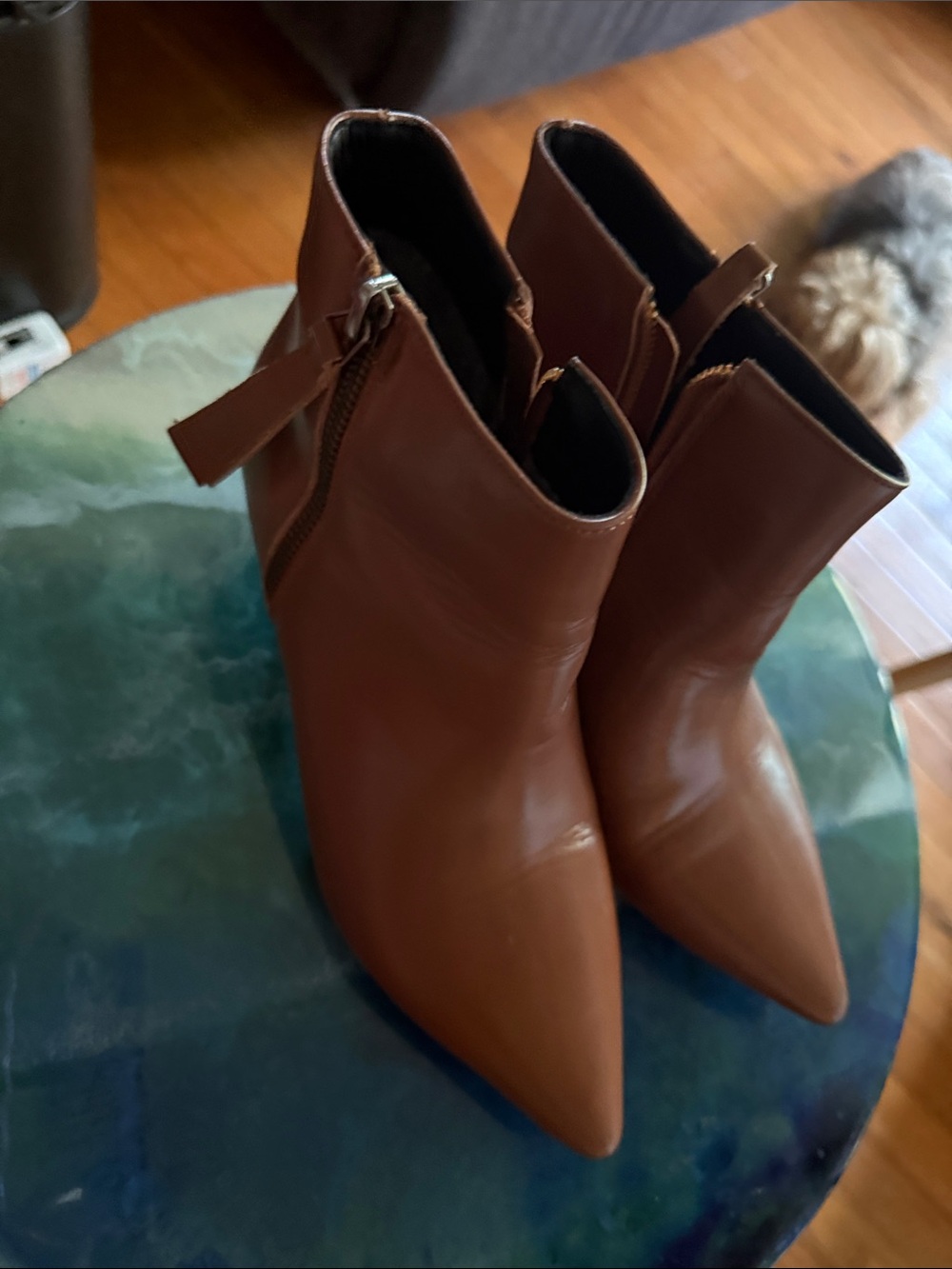 Brown Pointed Toe Ankle Boots - Women